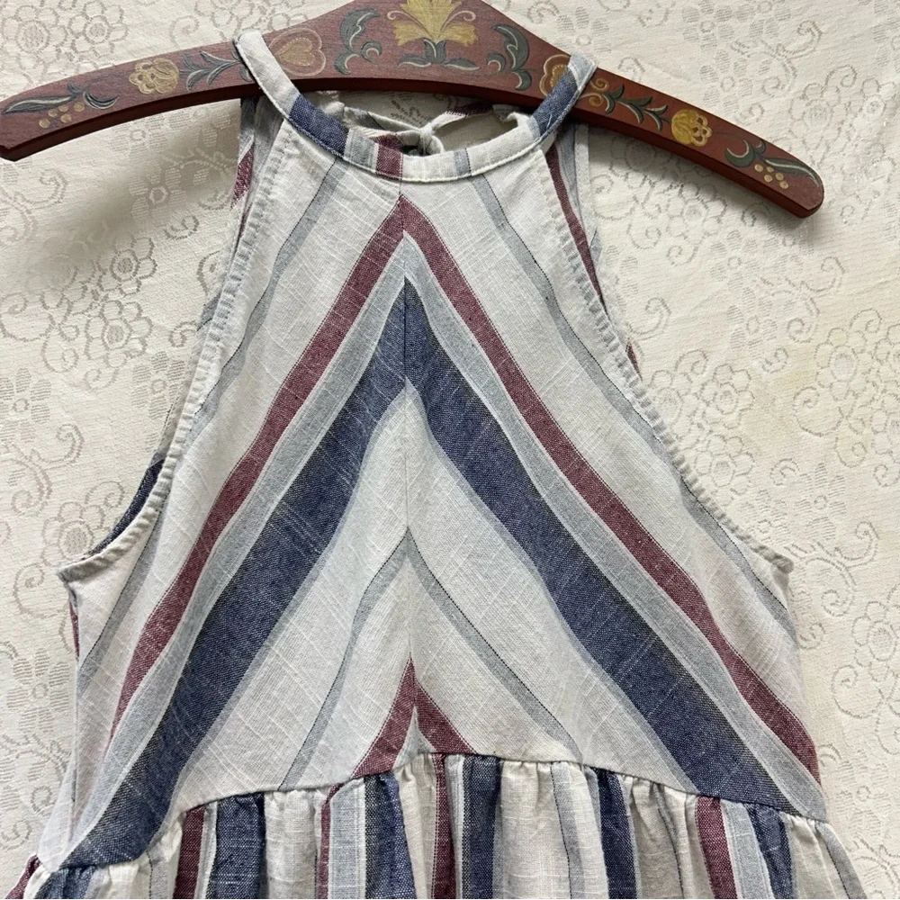 PinkBlush Cotton Striped Halter Neck Maternity Dress size large - Picture 10 of 15